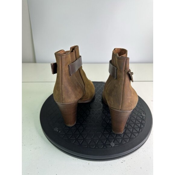 Madewell Ankle Boots Leather Size 6 Women Brown a0550 Booties Heels - Picture 3 of 8